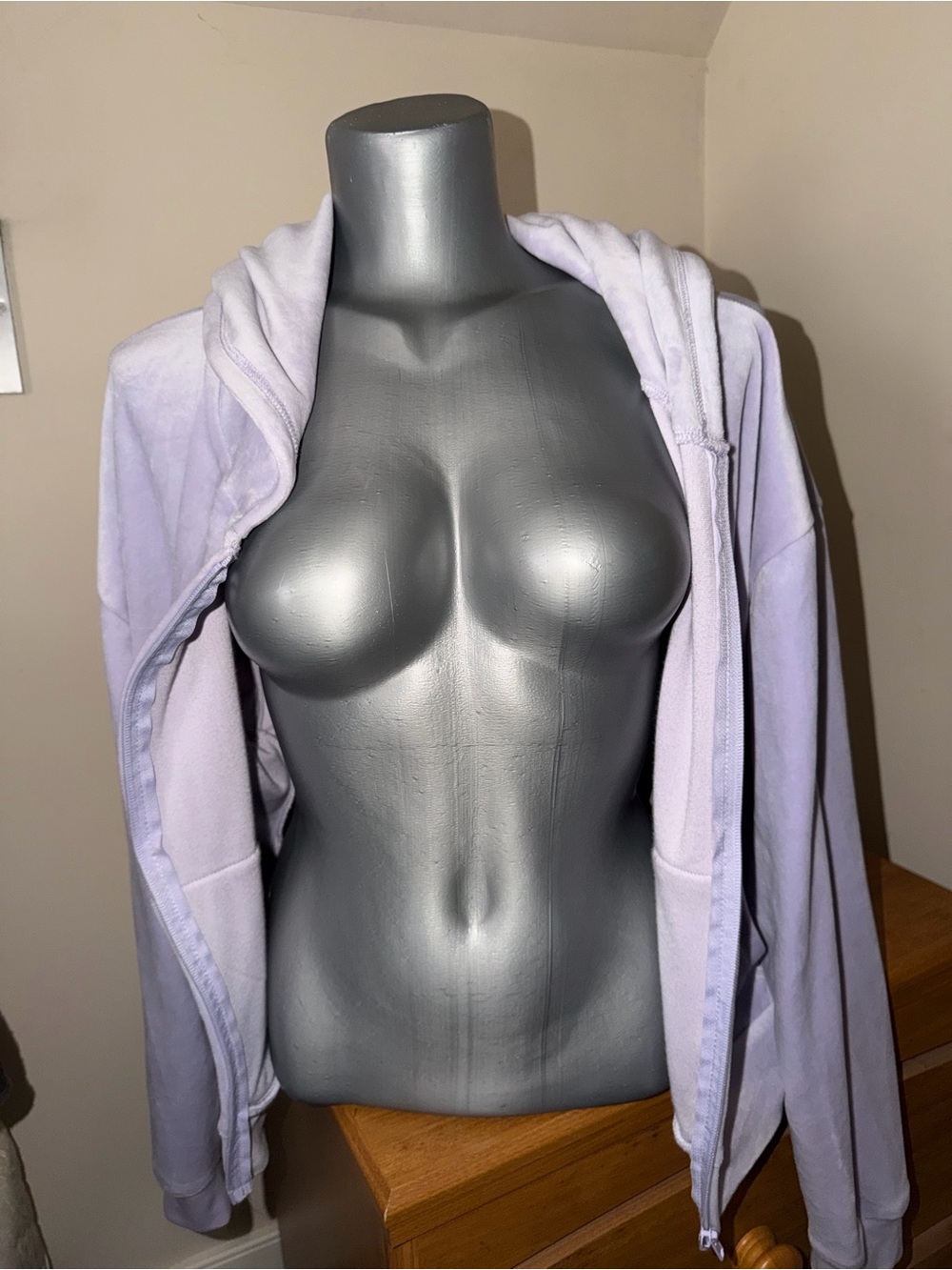Purple Cropped Velvet Jacket L - Picture 3 of 4